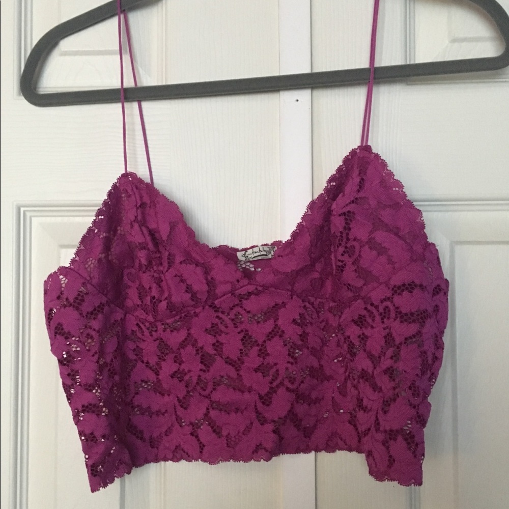 Pink Lace Crop Top
